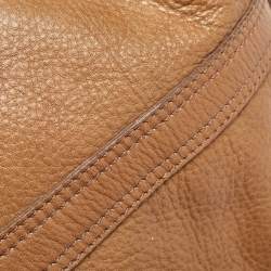 Pre Owned Burberry Brown Leather Double Handle Tote