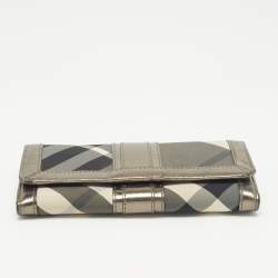 Burberry Metallic Nova check Nylon and Leather Penrose Continental Wallet