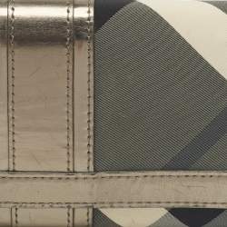 Burberry Metallic Nova check Nylon and Leather Penrose Continental Wallet