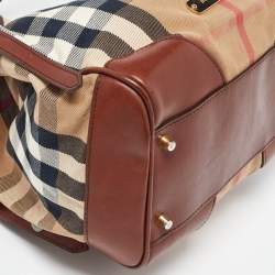 Burberry Brown Leather, Canvas Canterbury Totes