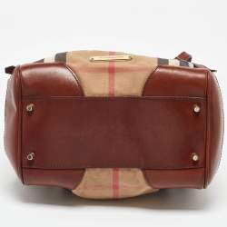 Burberry Brown Leather, Canvas Canterbury Totes