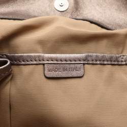 Burberry Metallic Taupe Laser Cut Leather and Coated Canvas Tote
