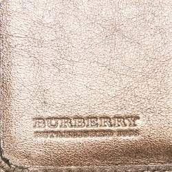 Burberry Metallic Lasercut Leather and Nova Check Coated Canvas French Wallet