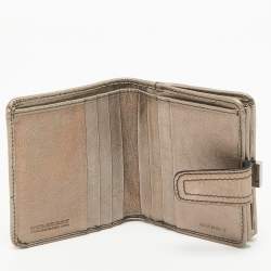 Burberry Metallic Lasercut Leather and Nova Check Coated Canvas French Wallet