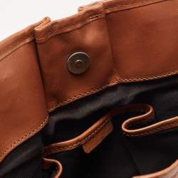 Pre Owned Burberry Brown House Check Fabric and Leather Bridle Tote