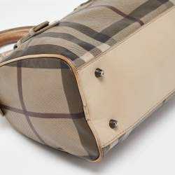 Burberry Beige Smoked Check PVC and Leather Chester Boston Bag