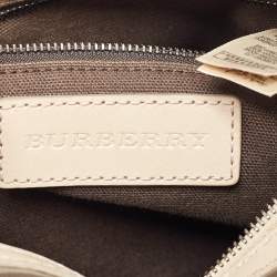 Burberry Beige Smoked Check PVC and Leather Chester Boston Bag