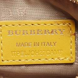 Burberry Beige/Yellow House Check PVC and Leather Zip Card Holder