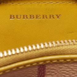 Burberry Beige/Yellow Haymarket Check PVC and Leather Coin Purse