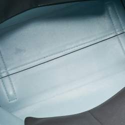 Pre Owned Burberry Dark Grey Leather Medium Belt Tote