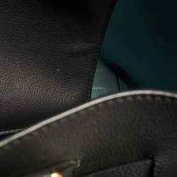 Pre Owned Burberry Dark Grey Leather Medium Belt Tote