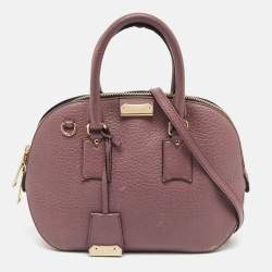 Burberry Lilac Pebbled Leather Small Orchard Bowler Bag