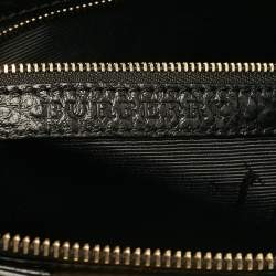 Pre Owned Burberry Black Embossed Check Leather Chichester Crossbody Bag