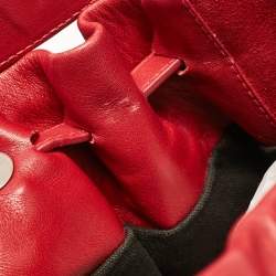 Burberry Red Suede and Leather Bucket Bag