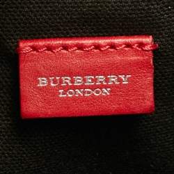 Burberry Red Suede and Leather Bucket Bag