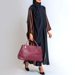 Pre Owned Burberry Burgundy Leather Medium Milton Satchel