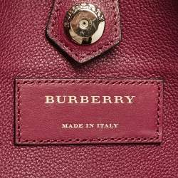 Pre Owned Burberry Burgundy Leather Medium Milton Satchel