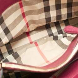 Pre Owned Burberry Burgundy Leather Medium Milton Satchel