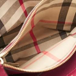 Pre Owned Burberry Burgundy Leather Medium Milton Satchel