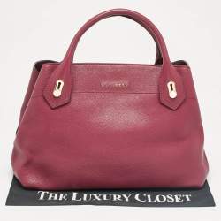 Pre Owned Burberry Burgundy Leather Medium Milton Satchel