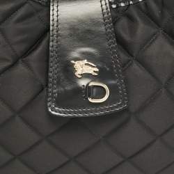 Pre Owned Burberry Black Quilted Nylon Brooke Hobo