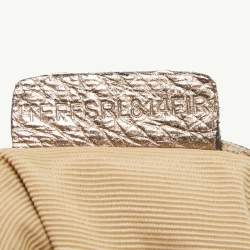 Pre Owned Burberry Metallic/Beige Nova Check Canvas and Leather Studded Brooke Warrior Hobo