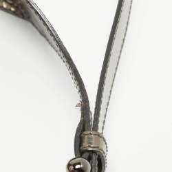 Pre Owned Burberry Metallic/Beige Nova Check Canvas and Leather Studded Brooke Warrior Hobo