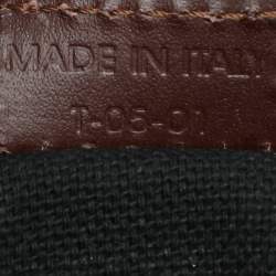 Pre Owned Burberry Brown/Beige Haymarket Check Coated Canvas and Leather Buckle Flap Satchel