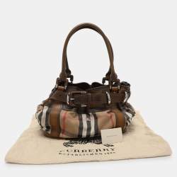 Burberry Brown House Check Canvas and Leather Beaton Tote