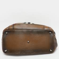 Burberry Brown House Check Canvas and Leather Beaton Tote