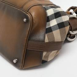 Burberry Brown House Check Canvas and Leather Beaton Tote