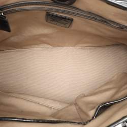 Pre Owned Burberry Beige/Black Nova Check PVC and Patent Leather Eden Tote