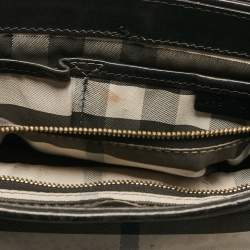 Burberry Black Leather Flap Shoulder Bag