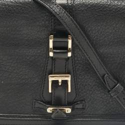 Burberry Black Leather Flap Shoulder Bag