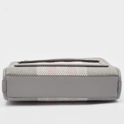 Burberry Grey/Pink Check Canvas and Leather Mini Pocket Bag