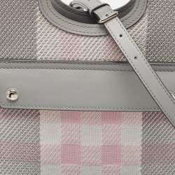 Burberry Grey/Pink Check Canvas and Leather Mini Pocket Bag