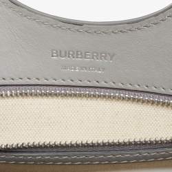 Burberry Grey/Pink Check Canvas and Leather Mini Pocket Bag