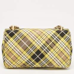 Burberry Yellow Check Canvas Small Lola Chain Shoulder Bag