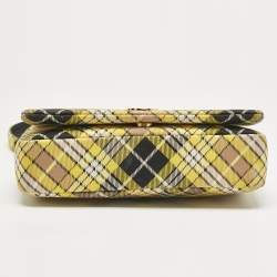 Burberry Yellow Check Canvas Small Lola Chain Shoulder Bag