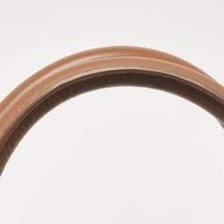 Pre Owned Burberry Brown Smoked Check PVC and Leather Chester Boston Bag