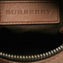 Pre Owned Burberry Brown Smoked Check PVC and Leather Chester Boston Bag