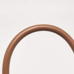 Pre Owned Burberry Brown Smoked Check PVC and Leather Chester Boston Bag