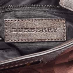 Burberry Burgundy/Brown Check Nylon, Leather and Suede Messenger Bag