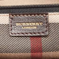 مملوكة مسبقًا Burberry Choco Brown Leather Buckle Satchel