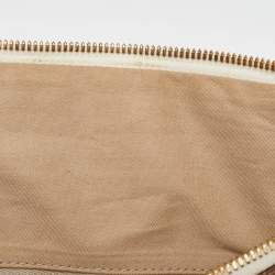 Burberry Beige/White Haymarket Check Coated Canvas and Patent Leather Salisbury Tote