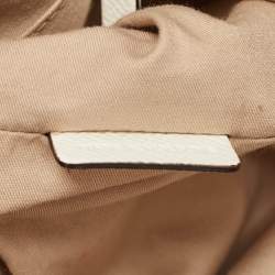 Burberry Beige/White Haymarket Check Coated Canvas and Patent Leather Salisbury Tote