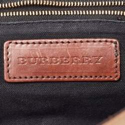 Pre Owned Burberry Brown/Beige Nova Check Canvas and Leather Abbott Shoulder Bag