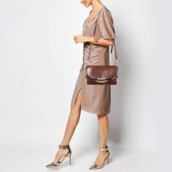 Pre Owned Burberry Brown/Beige Nova Check Canvas and Leather Abbott Shoulder Bag