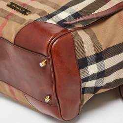 Burberry Brown/Beige House Check Canvas and Leather Canterbury Tote