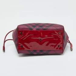 Burberry Burgundy Ombre Supernova Check PVC and Patent Leather Bilmore Tote